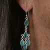 Gemstone 5 Drops Faceted Earrings Green Onyx