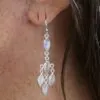 Gemstone 5 Drops Cabachon Earrings Moonstone