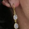 Double Teardrop Earrings Moonstone