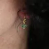 Gemstone Oval Drop Earrings Green Onyx