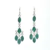 Gemstone 5 Drops Faceted Earrings Green Onyx