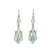Gemstone 5 Drops Faceted Earrings Blue Chalcedony