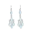 Gemstone 5 Drops Faceted Earrings Blue Chalcedony