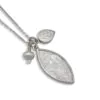 Antique Mother Of Pearl And Leaf Charm Necklace