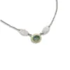 Green Cabochon Tourmaline Necklace With Leaf Details