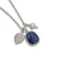 Faceted Sapphire And Leaf Charm Necklace