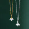 Triple Crystal Petal Necklace