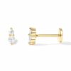 Single-Gold-Style-2-925-Sterling-Silver-Cubic-Zirconia-Geometric-Single-Earring-With-Flat-backs