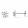 Single-Rhodium-Style-5-925-Sterling-Silver-Cubic-Zirconia-Geometric-Single-Earring-With-Flat-backs