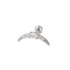 Crystal Crescent Moon Labret Single Earring