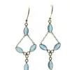 Chain Detail Faceted Drop Earrings Chalcedony