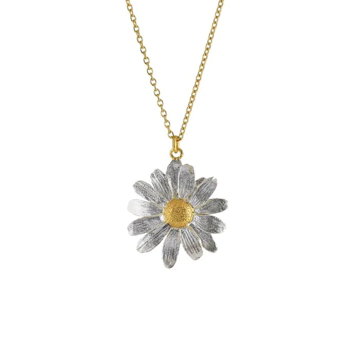 Brand Small Daisy Poppy Necklace Men and Women Lightning metal Pendant  Necklace Chrysanthemum Sweater Chain Accessories - AliExpress