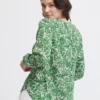 Fransa Silje Green Flower Print Blouse