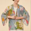 Powder Tropical Flora and Fauna Kimono Jacket – Lavender
