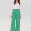 Numph Paris Green Spruce Cropped Trousers