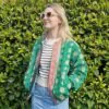 Vintage One Off Bomber Jacket – Green And Gold