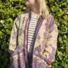 Vintage One Off Oversized Jacket – Purple Flower Posy