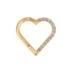 Waterproof Gold Heart Nosering Gemstones