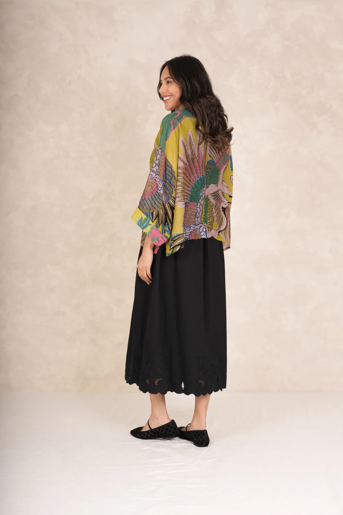 Cranes-Olive-Short-Kimono_5
