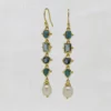 NE158-copper-turquoise-blue-topaz-kyanite-blue-jade-pearl-long-gemstone-gold-dangle-hook-earrings-beyond-biasa-2